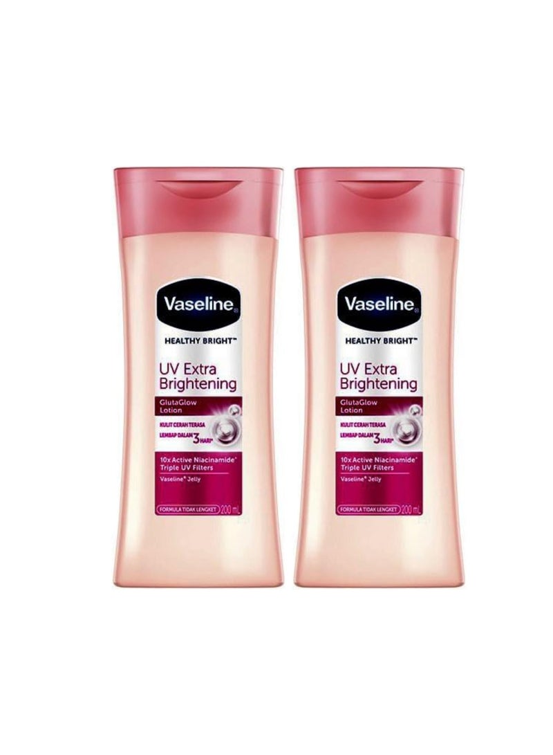 Vaseline Healthy Bright UV Extra Brightening Gluta Glow Body Lotion 100*2 ml