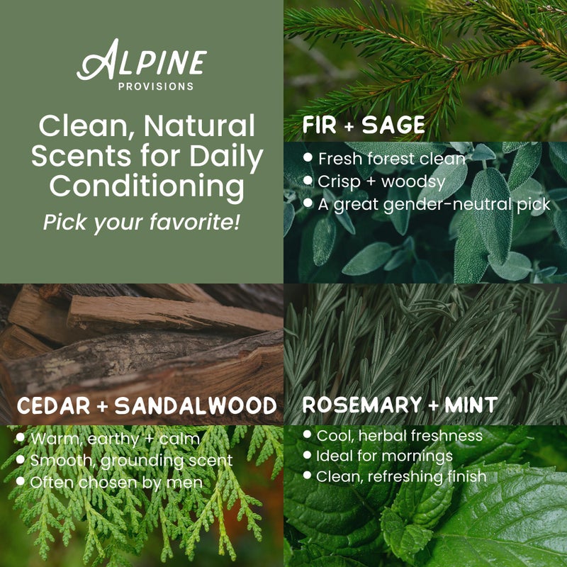 Alpine Provisions Cedar & Sandalwood Organic Conditioner - Natural, Moisturizing, & Strengthening w/Essential Oils, Sunflower oil & Aloe Vera, Vegan, Sulfate - Plant-Based Hair Care - 16.9 FL Oz - Image 4