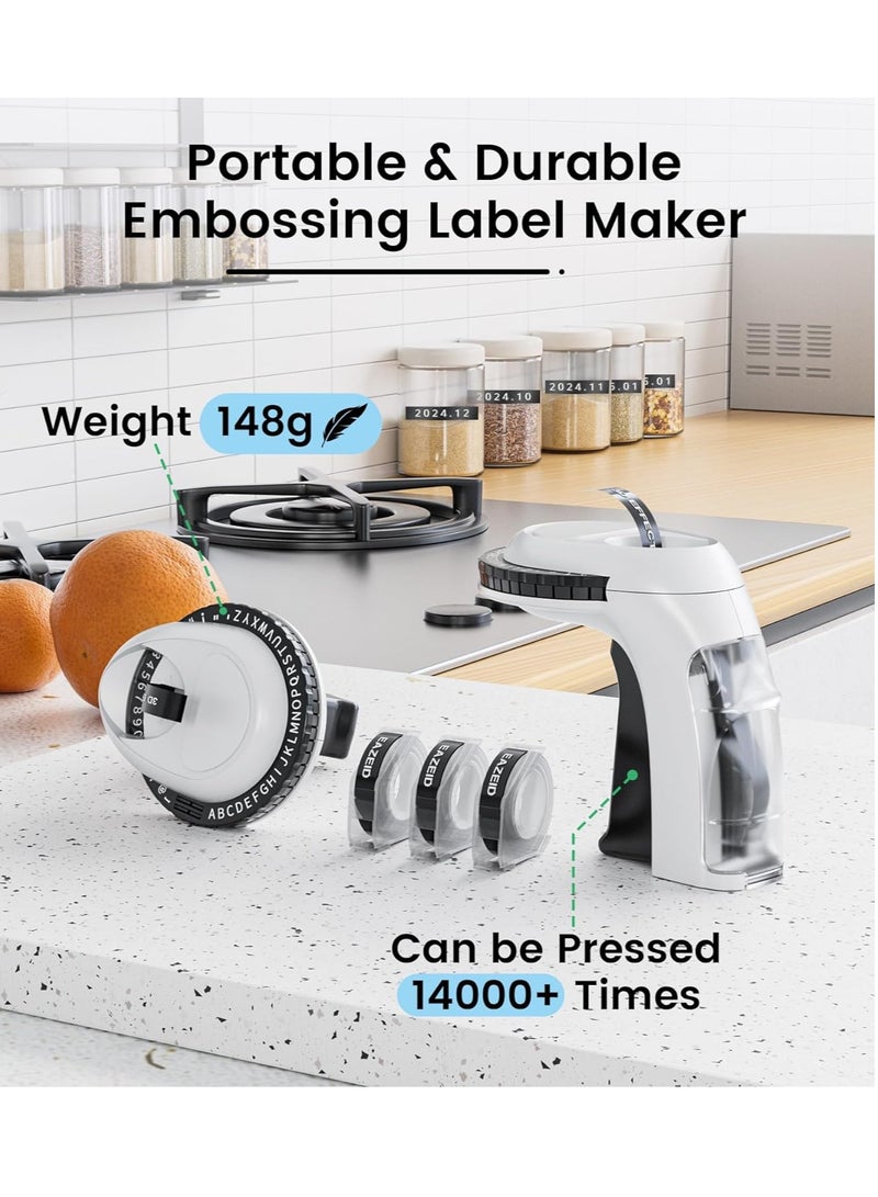 general Embossing Label Maker, Vintage Embossed Label Maker, Portable 3D Embosser Retro Label Printer with 3 Rolls 3D Embossing Label for Home Office Kids DIY Crafting, Black - Image 5