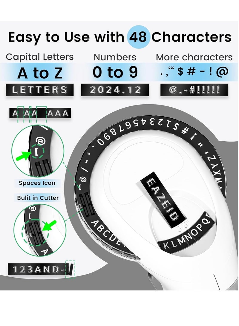 general Embossing Label Maker, Vintage Embossed Label Maker, Portable 3D Embosser Retro Label Printer with 3 Rolls 3D Embossing Label for Home Office Kids DIY Crafting, Black - Image 3