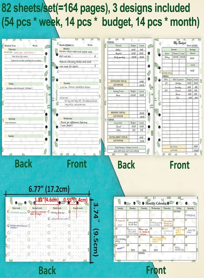 Harphia Planner Inserts Refills Monthly Weekly Budget Paper Kit, 6 Ring Binder Accessory, 6.73” X 3.72”, Personal Size For Budget Binder Cover, Money Organizer For Cash, Undated - Image 3