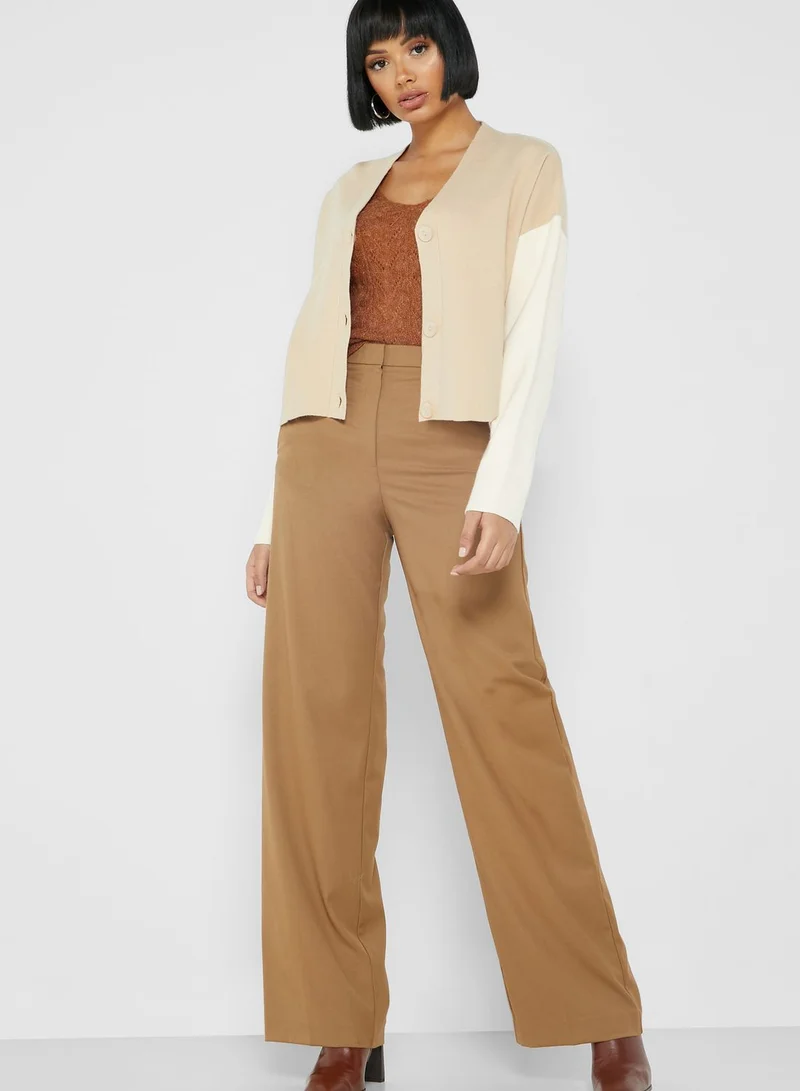 MANGO Colorblock Oversized Cardigan