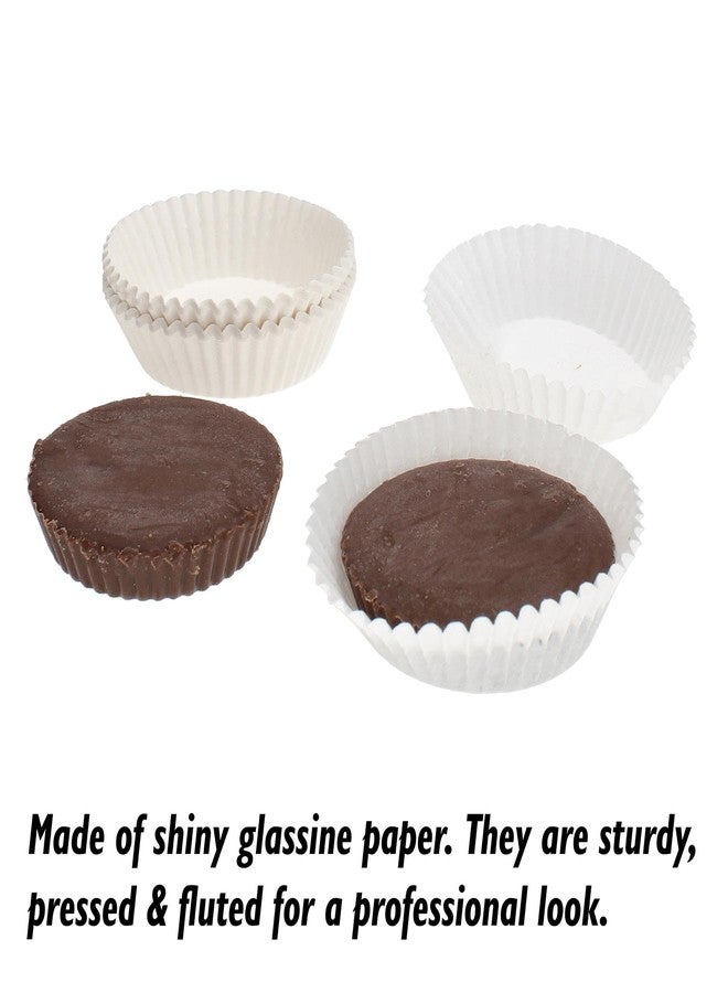 CybrTrayd No.9D Glassine Paper Approximately 100 Pieces - 1-3/4” Base, 1” Wall Candy Cups, White - Image 2