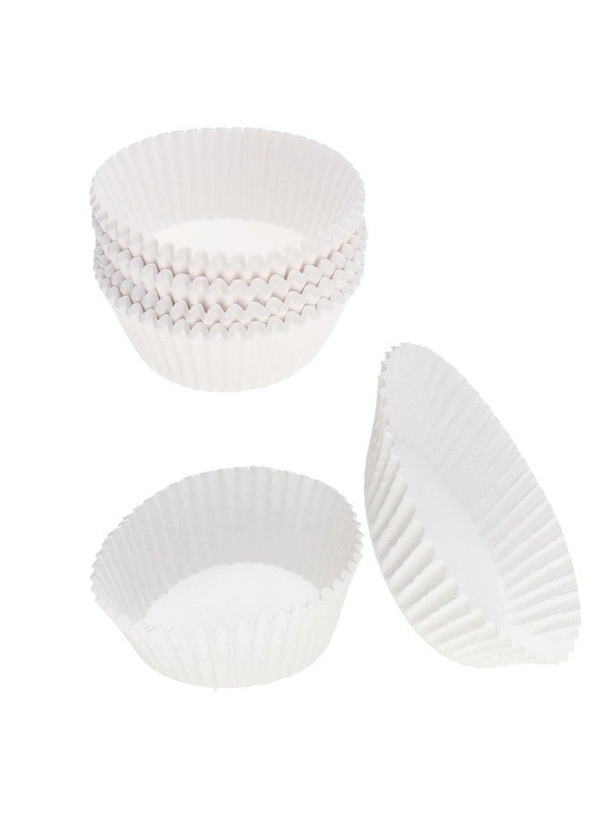 CybrTrayd No.9D Glassine Paper Approximately 100 Pieces - 1-3/4” Base, 1” Wall Candy Cups, White - Image 1
