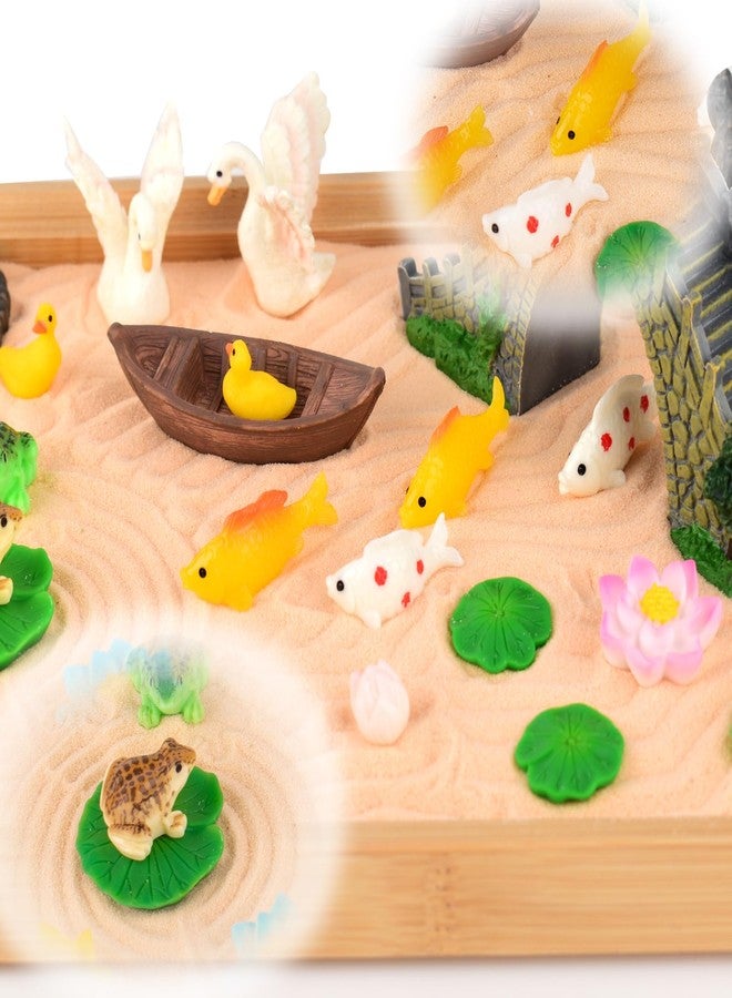 YSSPPOY Zen Garden Kit for Desk, The Underwater World Zen Sand Garden with Wooden Tray & Rake, Home,Office Desk＆Meditation Room Decorations - Image 4