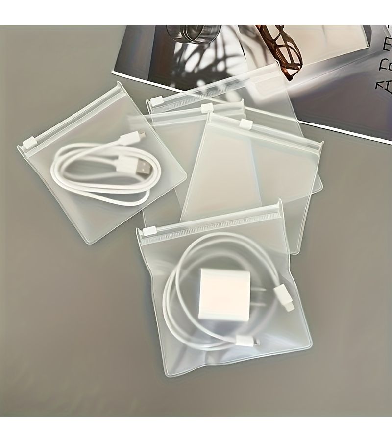 48Pcs Reusable Transparent EVA Zipper Bag With Air Holes Clear PVC Storage Pouch For Cables Chargers And Small Accessories Zippered Storage Bag - Image 2