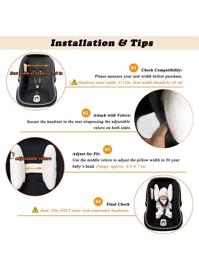 VANVENE Inchant Adjustable Toddler Headrest & Neck Support, Banana Shape Travel Pillow,Best Headrest for Car Seat,Pushchair, White - Image 4