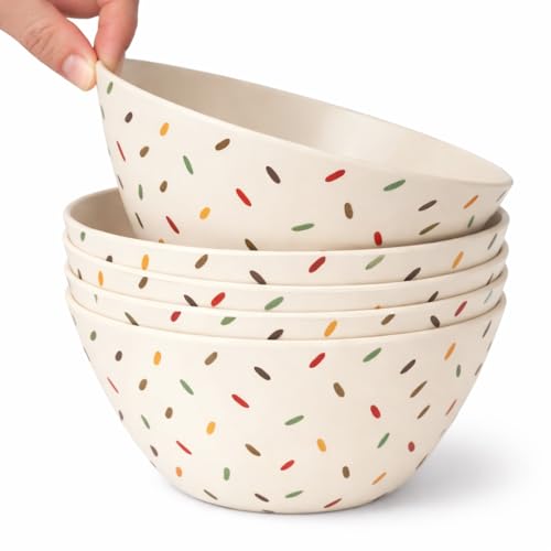 ilohaus Bamboo Bowl Set of 4 6Inch 20 oz Deep Cereal Snack Bowls for Kids and Toddlers BPAFree Dishwasher Safe Lightweight Alternative to Plastic or Ceramic - Image 1