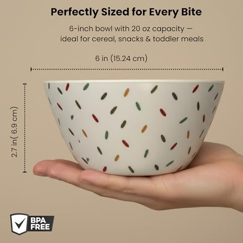 ilohaus Bamboo Bowl Set of 4 6Inch 20 oz Deep Cereal Snack Bowls for Kids and Toddlers BPAFree Dishwasher Safe Lightweight Alternative to Plastic or Ceramic - Image 3