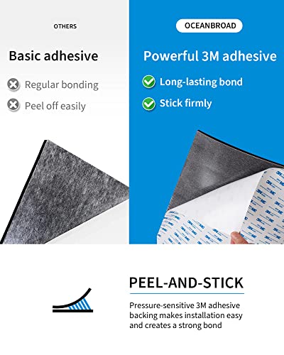 OCEANBROAD Self-Adhesive 48''x16.8'' Boat Flooring with 3M Adhesive Backing EVA Foam Boat Decking Faux Teak Marine Non-Slip Sheet for Jon Motor Boats Yacht Helm Pad Floor, Gray with Black Seam Lines - Image 2