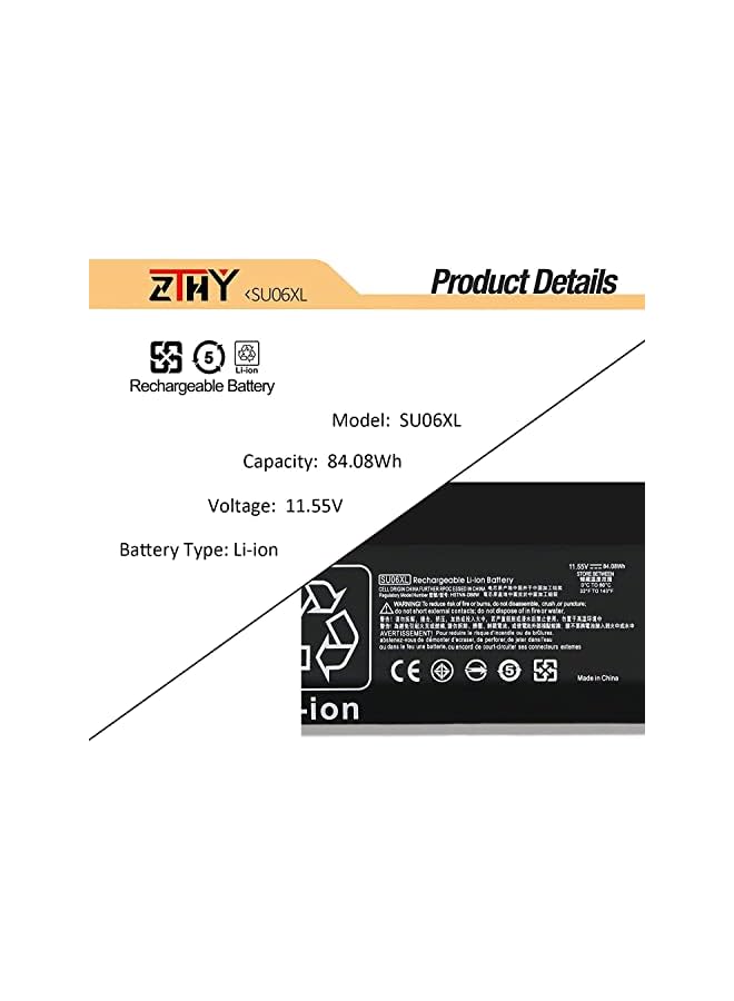 ZTHY 84.08Wh Su06Xl Laptop Battery For Hp Spectre X360 15-Df000 15T-Df000 15T-Df100 Df0013Dx Df0033Dx Df0043Dx Df1033Dx Df1043Dx 15-Df0Xxx 15-Df1Xxx Series Hstnn-Db8W L29048-271 L29184-005 Su06084Xl - Image 3