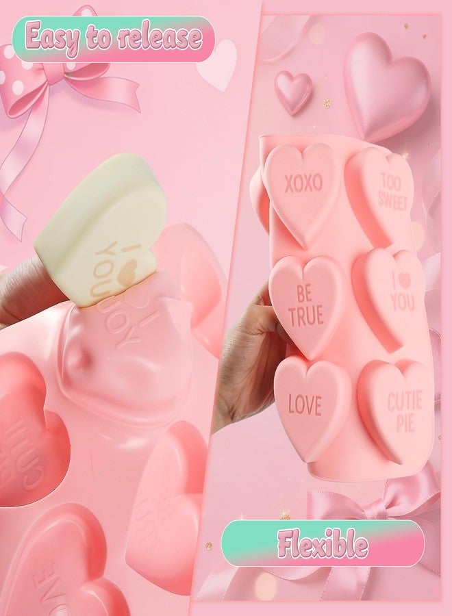 Vidotim Conversation Heart Molds,9-Cavity Hearts Chocolate Silicone Molds with Love Words,2 Pack Non-Stick Heart Shaped Chocolate Molds,Heart Shaped Mold (2.77"(2Pcs)) - Image 4