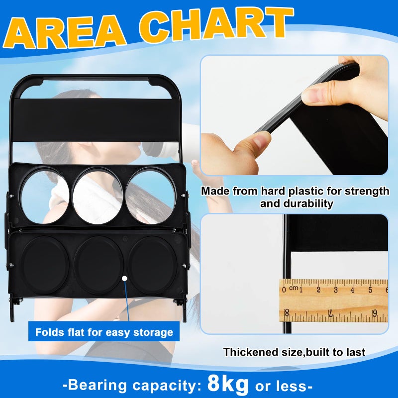 Suclain 14 Pcs Water Bottle Carrier with 20 Oz Bottles and Stickers Plastic Wide Mouth Sports Water Bottle Squeeze Team Bottles with Black Lid for Fitness Bike Gym (White) - Image 4