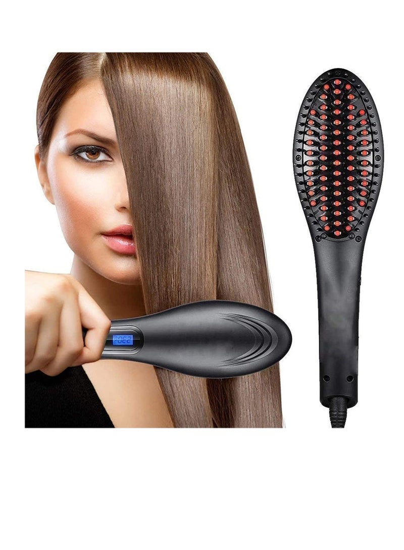 Simply Straightener Hair Brush, Straightening Machine, 3 in 1 Ceramic Fast Hair Straightener For Women's Hair Straightening Brush, Hair Straightener For Women, Black - Image 1