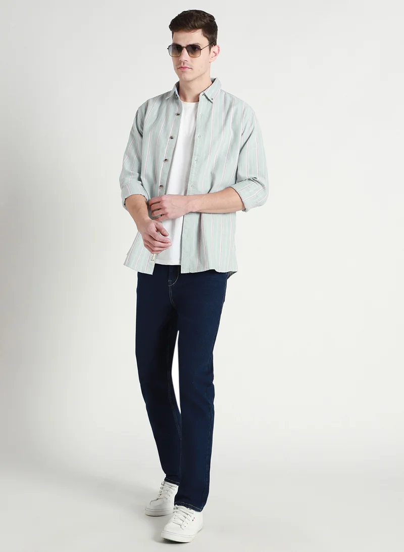 دينيس لينغو جينز رجالي أزرق داكن قطن 1% بقصة مستقيمة كاملة