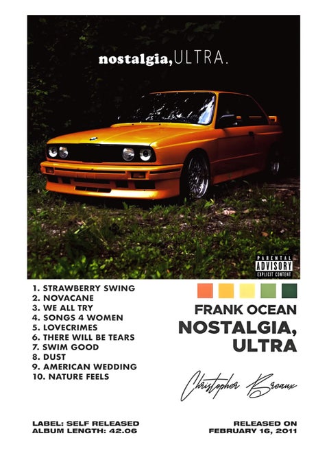 TNESSENTIAL FRANK OCEAN NOSTALGIA ULTRA CANVAS POSTER