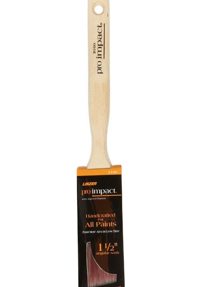Linzer Pro Impact 2160 Sash Paint Brush, 1-1/2 in Width, Angular Chiseled Polyester