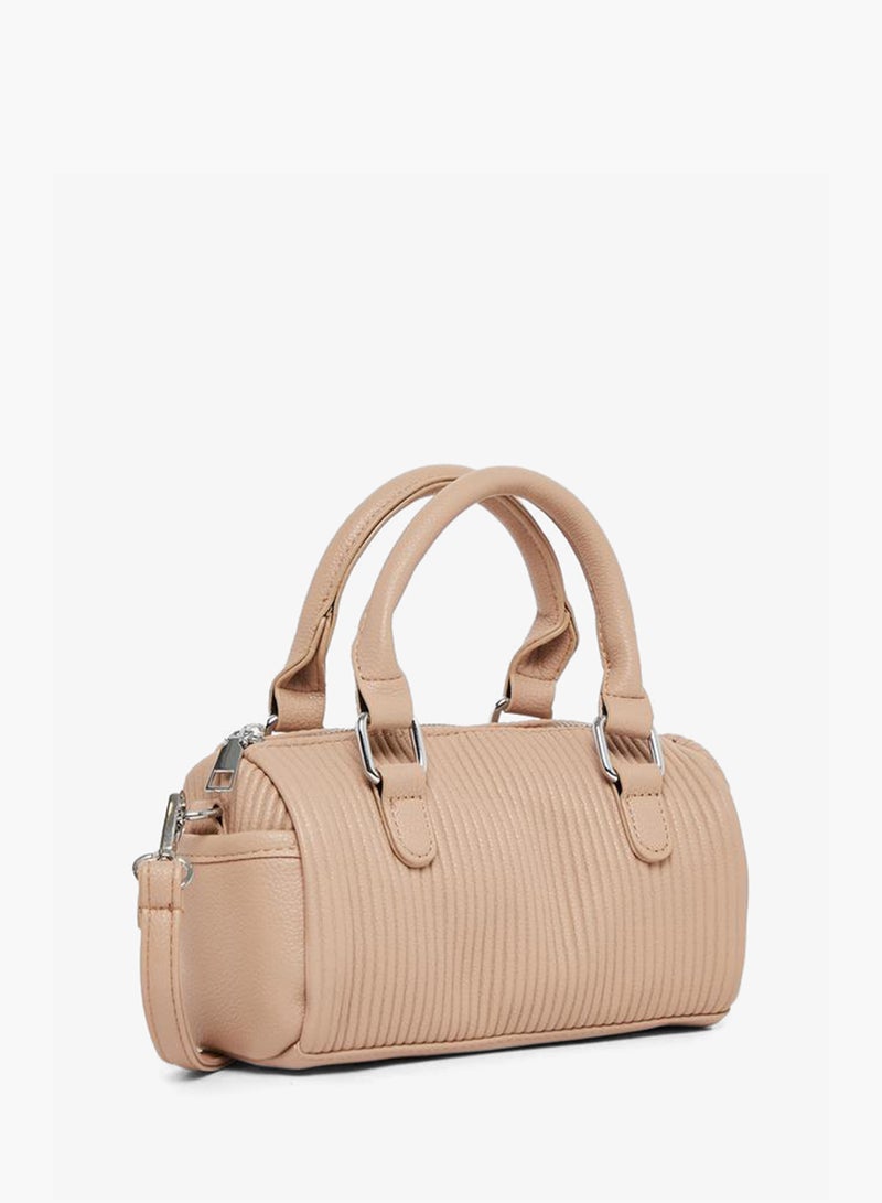 Styli Textured Handbag with Dual Handle & Adjustable Strap - Image 1