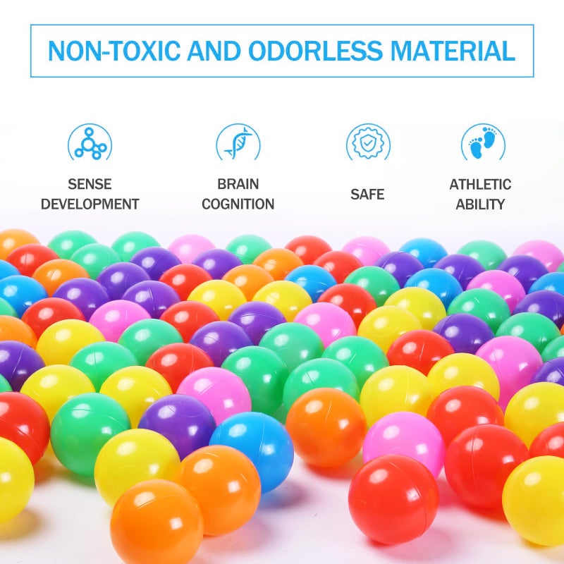 GUESVOT 2.75 Inch Big Ball Pit Balls - Crush Proof Plastic Balls for Ball Pit Pack of 50pcs Set for Toddlers Ball Pool Playtent Tunnels with Reusable Storage Bag (Rainbow) - Image 5
