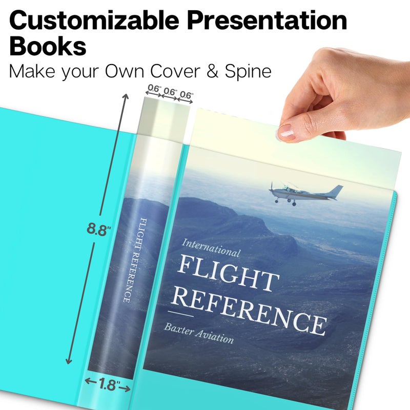 Dunwell Small Presentation Book 5.5x8.5 (2-Pack, Aqua), 24 Pockets Display 48 Half Size Pages, Plastic Binders with Sleeves, 5.5 x 8.5 Mini Booklets, Acid-Free Poly - Image 4