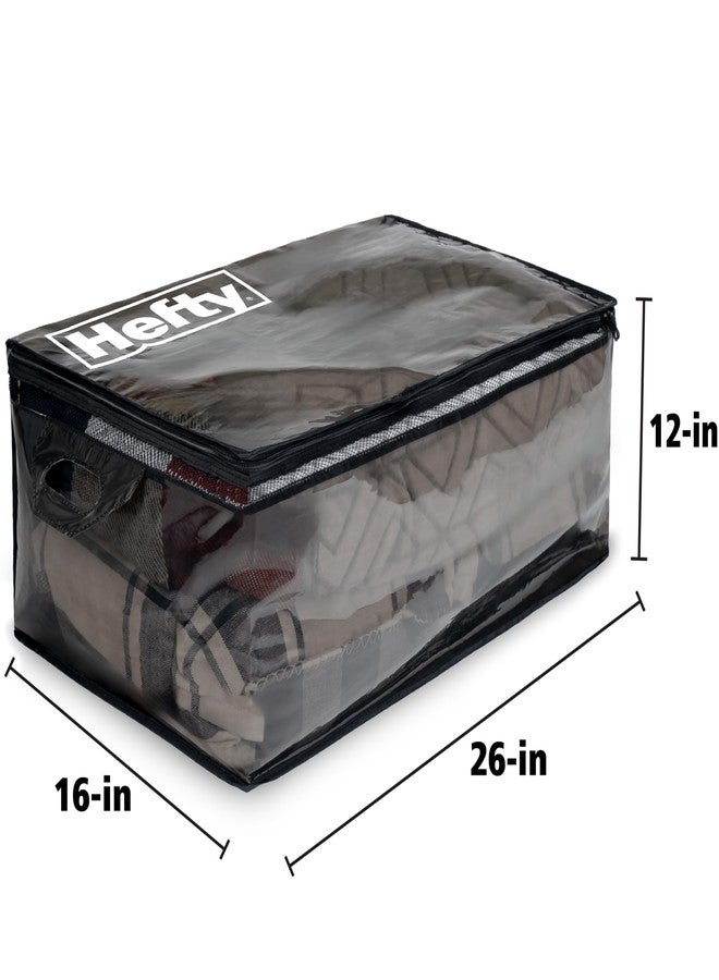 Hefty Extra Large Flexible Tote with Breathable Mesh, Double Zip Closure, 26x16x12 inches, 2 Handles, Ideal for Seasonal Apparel Storage - Image 5
