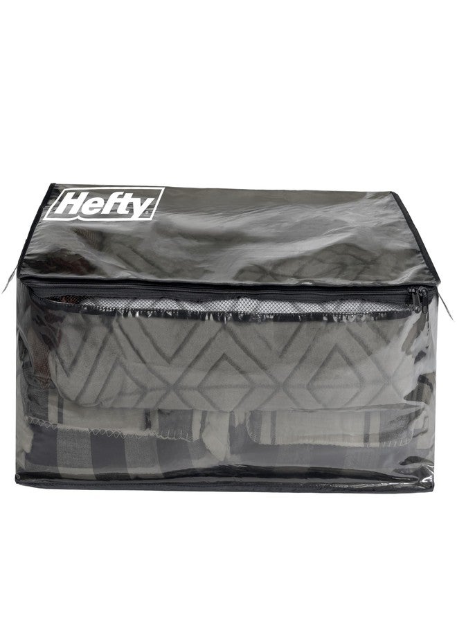Hefty Extra Large Flexible Tote with Breathable Mesh, Double Zip Closure, 26x16x12 inches, 2 Handles, Ideal for Seasonal Apparel Storage - Image 4