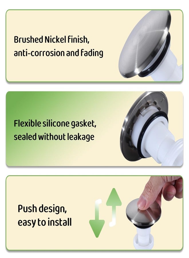 Liberflow Replacement for Pfister 972098 Push-Seal Drain Assembly - Brushed Nickel Drain Plug - Genuine Replacement Part (Brushed Nickel) - Image 3