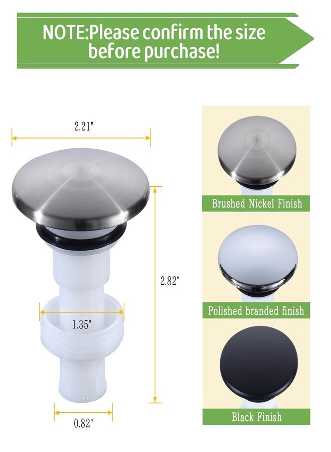 Liberflow Replacement for Pfister 972098 Push-Seal Drain Assembly - Brushed Nickel Drain Plug - Genuine Replacement Part (Brushed Nickel) - Image 2