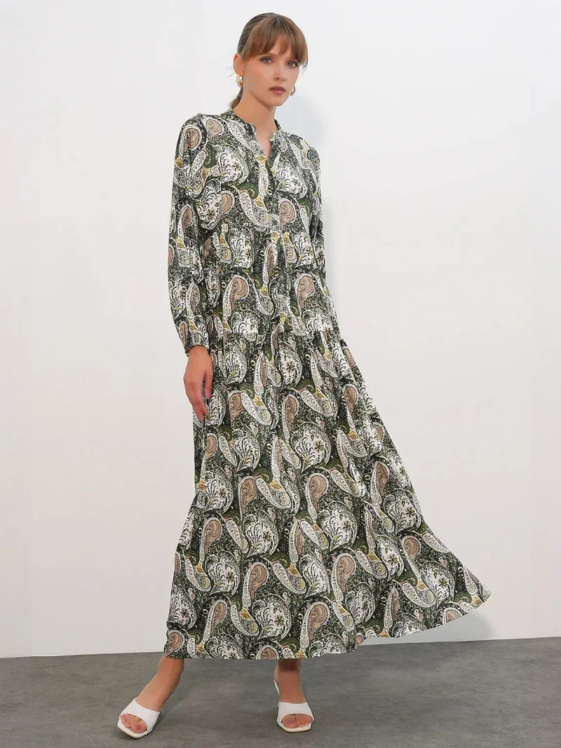 BDART Patterned V-Neck Maxi Dress