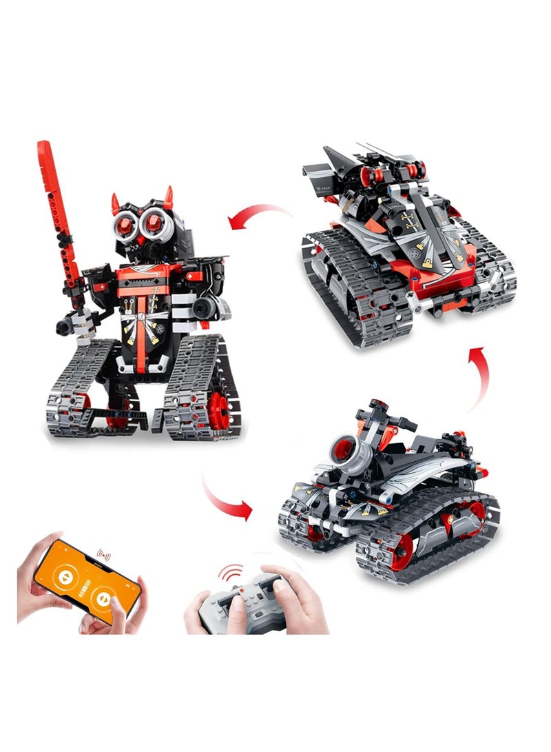 KASTWAVE Intelligent Assembly of Building Block Robot Toys, Engage Young Minds with Robot Building Toy, APP/Remote Control Battle Robot /Robot Kit for 8-14 Year Olds and Ideal Birthday Gift (Red Battle) - Image 1