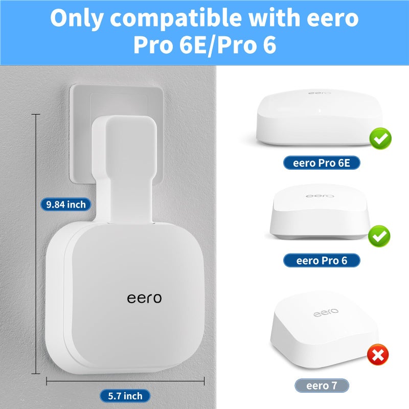SENLEG Outlet Wall Mount Holder Compatible with eero Pro 6e/Pro 6 Mesh Wi-Fi System, Built-in Cable Management No Messy Wires, Space-Saving(1 Pack) - Image 2