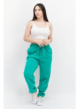 French Connection Women Regular Fit Brand Logo Jogger Pants, Green  - Image 2
