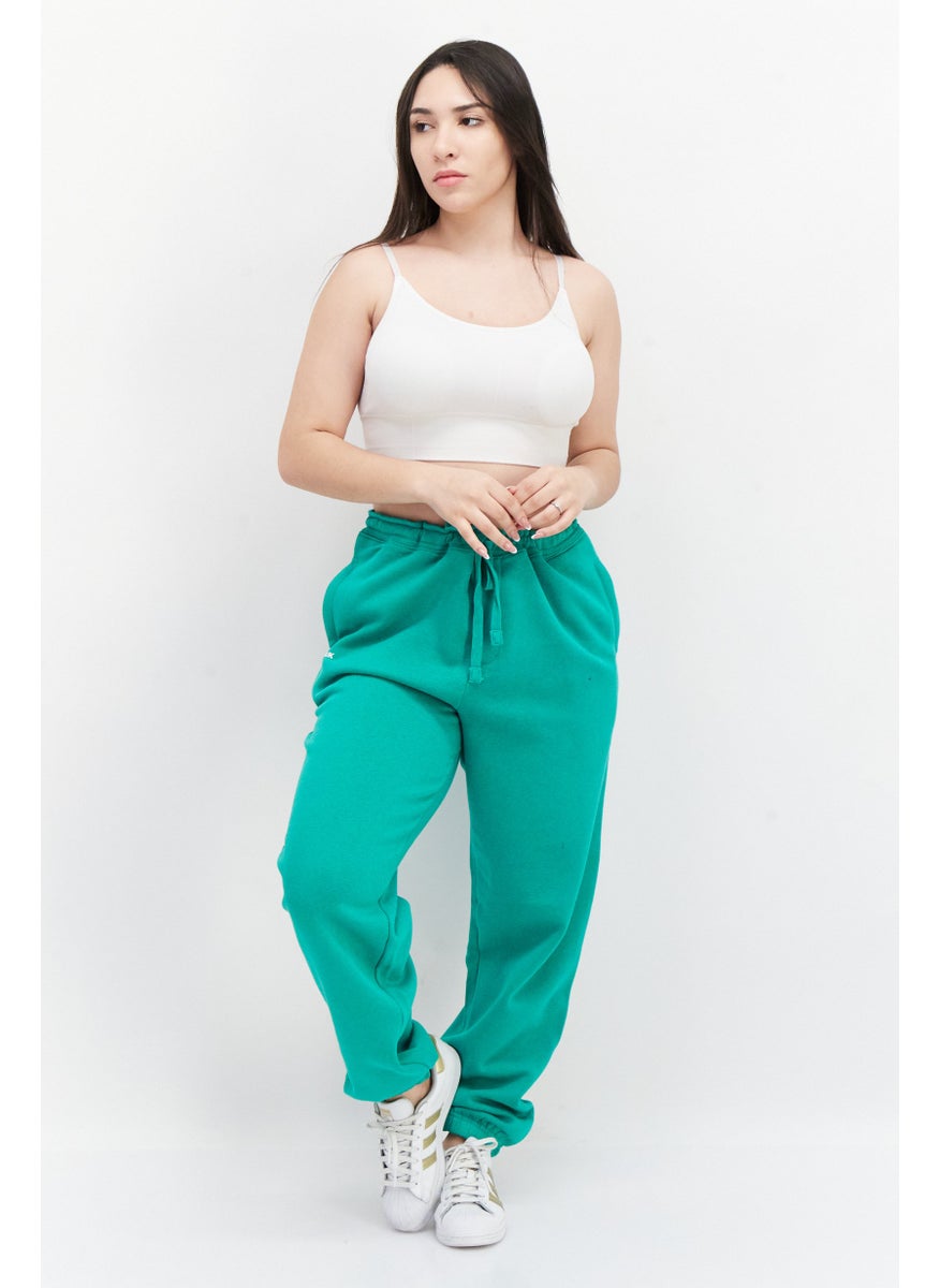 French Connection Women Regular Fit Brand Logo Jogger Pants, Green  - Image 2