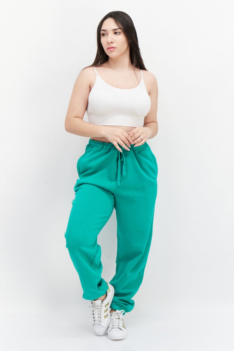 French Connection Women Regular Fit Brand Logo Jogger Pants, Green  - Image 2