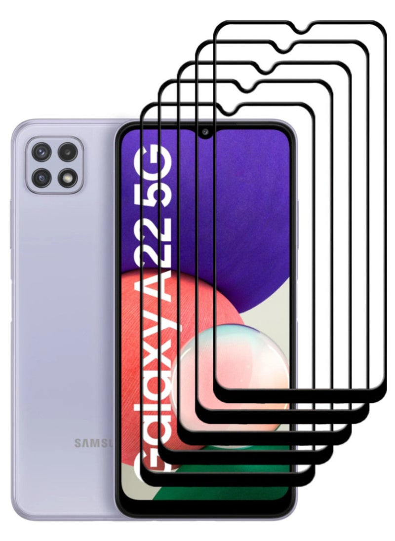 ACLIX 5 Pieces Antistatic ESD Dustproof Premium Quality High Definition Tempered Glass Screen Protector Designed For Samsung Galaxy A22 5G - Image 1
