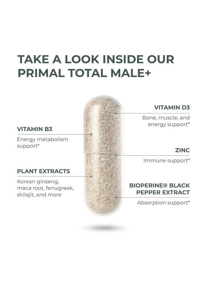 Primal Harvest Primal Total Male Natural Tribulus Terrestris, Fenugreek, Korean Ginseng, Maca Root Horny Goat Weed for Men Booster, Max Boost 90 Capsules…