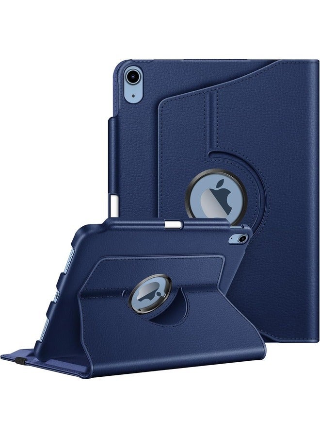 ELTRAZONE Navy Blue 360° Rotating Stand Case for iPad Air 5th/4th Gen (2022/2020) 10.9" with Pencil Holder & Auto Sleep/Wake - Image 1