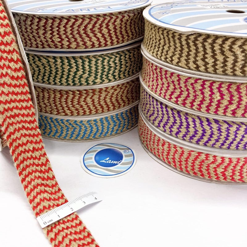 Lami 9 Meter Purple Jute Natural Jute Burlap Ribbon, Jute Crochet Crotia Lace Reel, Home Decoration Jute Crochet Crotia Lace, Gift Packing Lace Ribbon Trim, Festival Home Decoration Material - Image 2