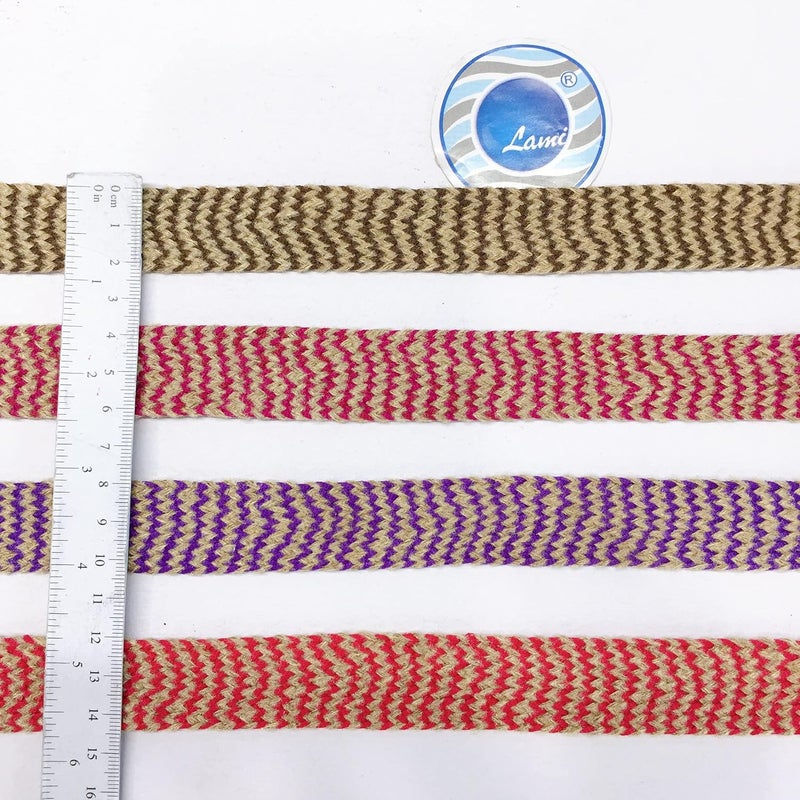 Lami 9 Meter Purple Jute Natural Jute Burlap Ribbon, Jute Crochet Crotia Lace Reel, Home Decoration Jute Crochet Crotia Lace, Gift Packing Lace Ribbon Trim, Festival Home Decoration Material - Image 4