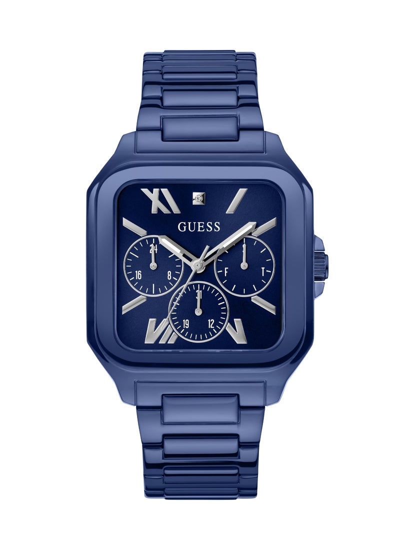 GUESS ساعة رجالية متعددة الوظائف ب dial أزرق من غس - GW0631G3  - Image 1