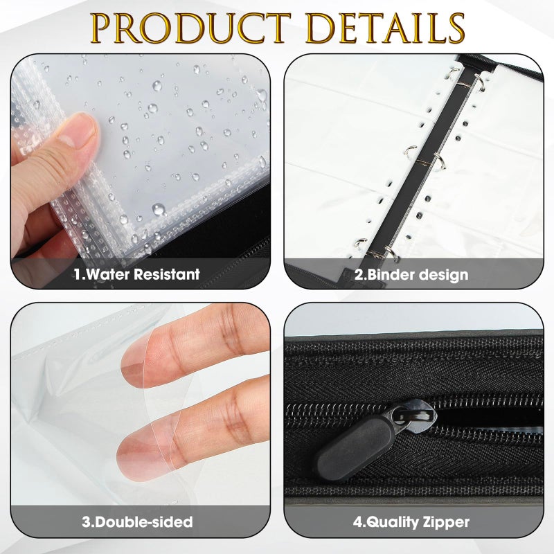 JoyHood Trading Card Binder, Sport Card Collection Binder compatible with TCG/PM/MTG/OPCG/YGO Cards, Card Album Holder Hold Up to 960 Cards (Dark, 12 Pockets) - Image 4