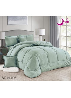 Moon 4-Piece Microfiber Green Single Comforter Set  - Image 1