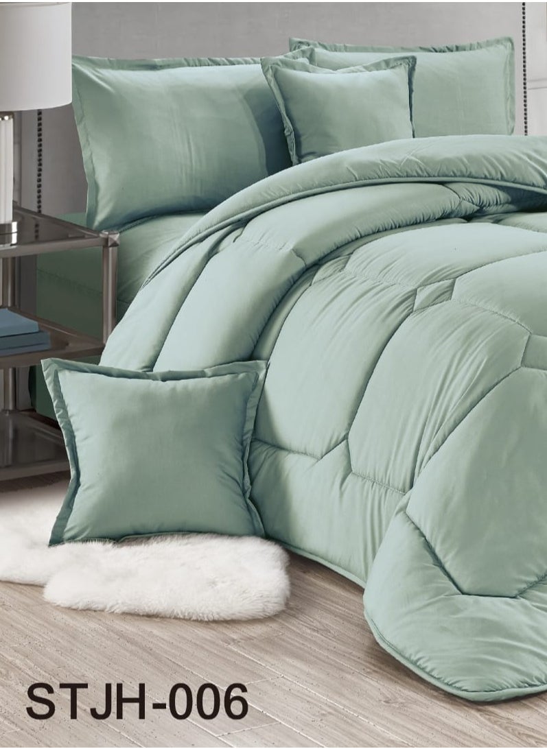 Moon 4-Piece Microfiber Green Single Comforter Set  - Image 4