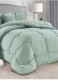 Moon 4-Piece Microfiber Green Single Comforter Set  - Image 2