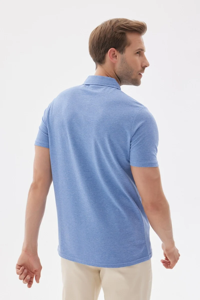 Odelon Men's Basic Polo Neck T-Shirt (Regular Fit) Baby Blue