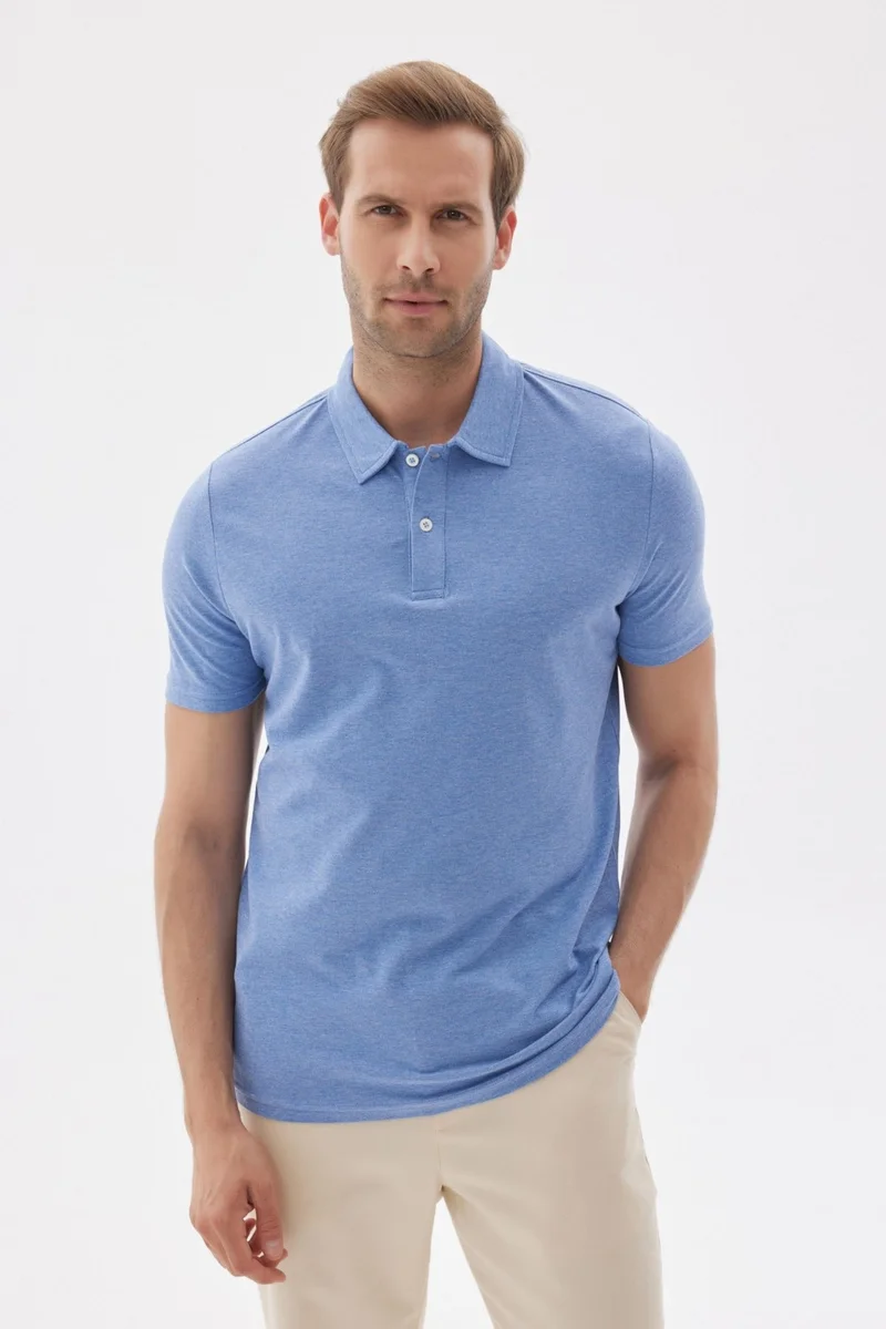 Odelon Men's Basic Polo Neck T-Shirt (Regular Fit) Baby Blue