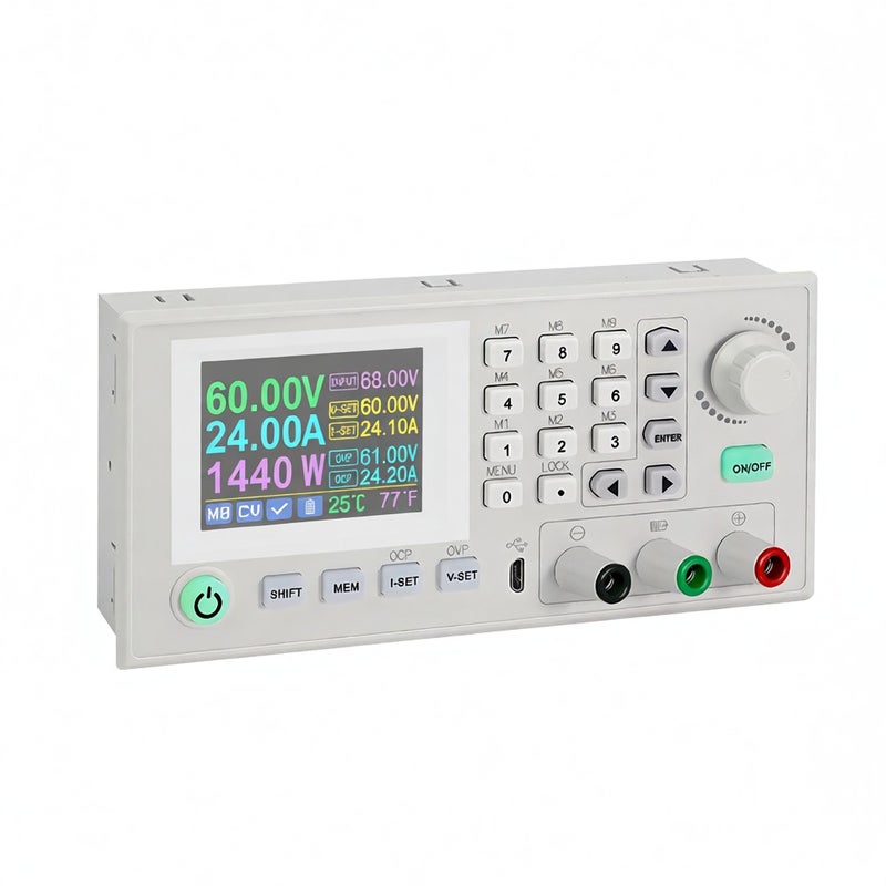 RD6024-W 24A 12V 36V 48V 60V Adjustable Step Down Digital Constant Voltage Current Power Supplys 2.4 Inch Color Display Screen Data Storage PC Software Control Mobilephone APP Control Multifunctional - Image 1