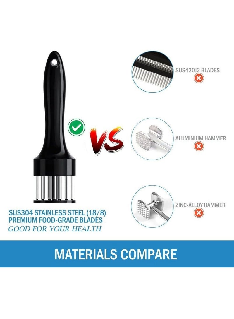 Meat Tenderizer Tool, Stainless Steel Needle, UltraSharp 21 Blades Tenderizer Tool for Tenderizing Beef, Chicken, Steak, Veal and Pork  - Image 3