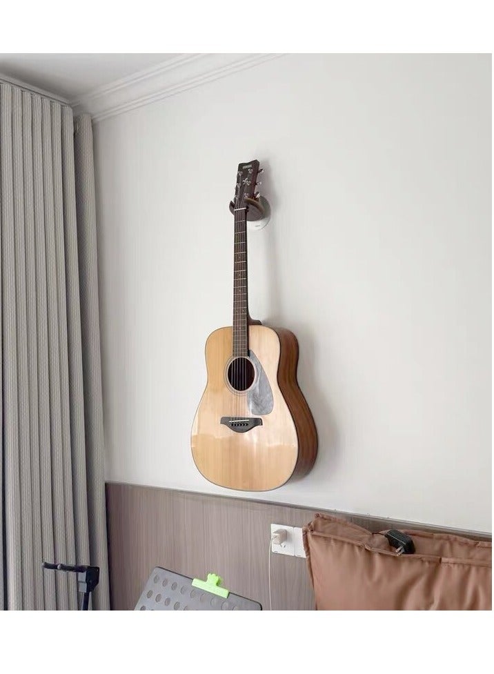 Generic Wall-mounted instrument hanger, Single guitar hanging stand, Suitable for Electric/Acoustic/Folk guitars, Walnut Brown - Image 2