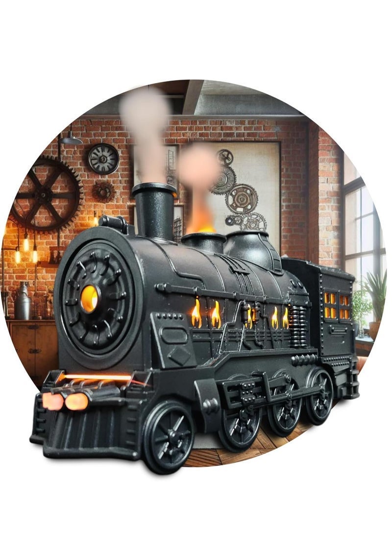 TIGER Train Aroma Humidifier Oil Diffuser 300ml Ultrasonic Cool Mist Diffuser with Waterless Auto Shut-Off, 2 Color Changing LED Lights, Whimsical Design for Home & Office, Stress Relief, Perfect Aromatherapy Gift - Image 1